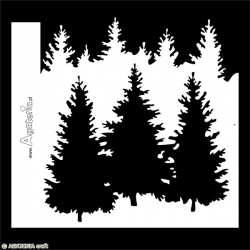 Stencil - Pine trees