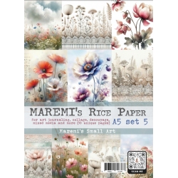 Papiery ryżowe  A5  - zestaw 5 - Maremi's Small Art