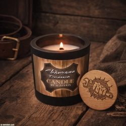 Skórzane drewno - świeca sojowa