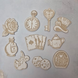 Wycinanki grawerowane "Alicja" 10szt