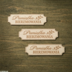 Pamiatka Bierzmowania - napisy grawer
