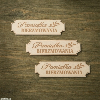 Pamiatka Bierzmowania - napisy grawer