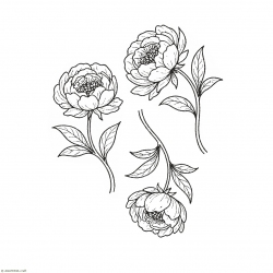 Zestaw kwiatów Peonie – stempel do scrapbookingu