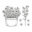 Zestaw kwiatów w doniczkach – stempel do scrapbookingu