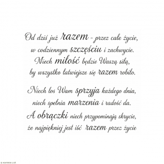 Od dziś już razem przez całe życie – stempel do scrapbookingu
