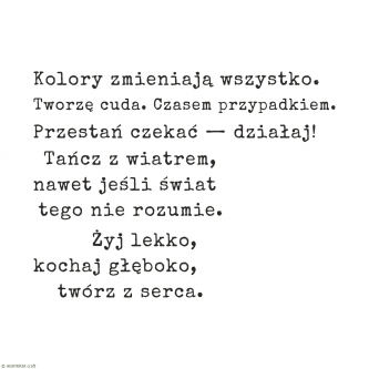 Motywacyjne napisy dla kobiet 2 – Kolory zmieniają wszystko – stemple do scrapbookingu