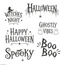 Napisy Halloween – zestaw 6 stempli