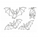 Nietoperze Halloween – zestaw 4 stempli