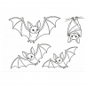 Nietoperze Halloween – zestaw 4 stempli