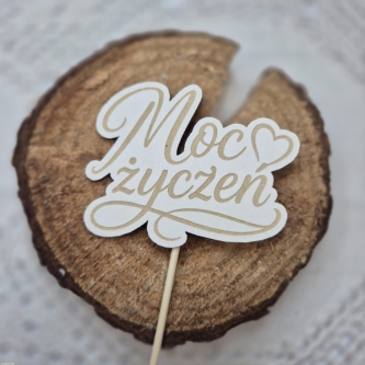 Topper grawerowany „Moc życzeń” – 3 szt.