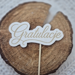 Topper grawerowany „Gratulacje” – 3 szt.