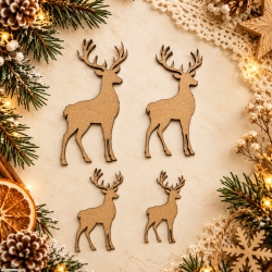 Renifery HDF – zestaw 4 świątecznych dekoracji do scrapbookingu