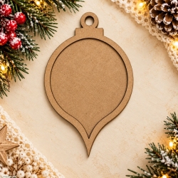 Bombka HDF do ozdabiania – łezka z ramką