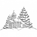 Winter scene with a church